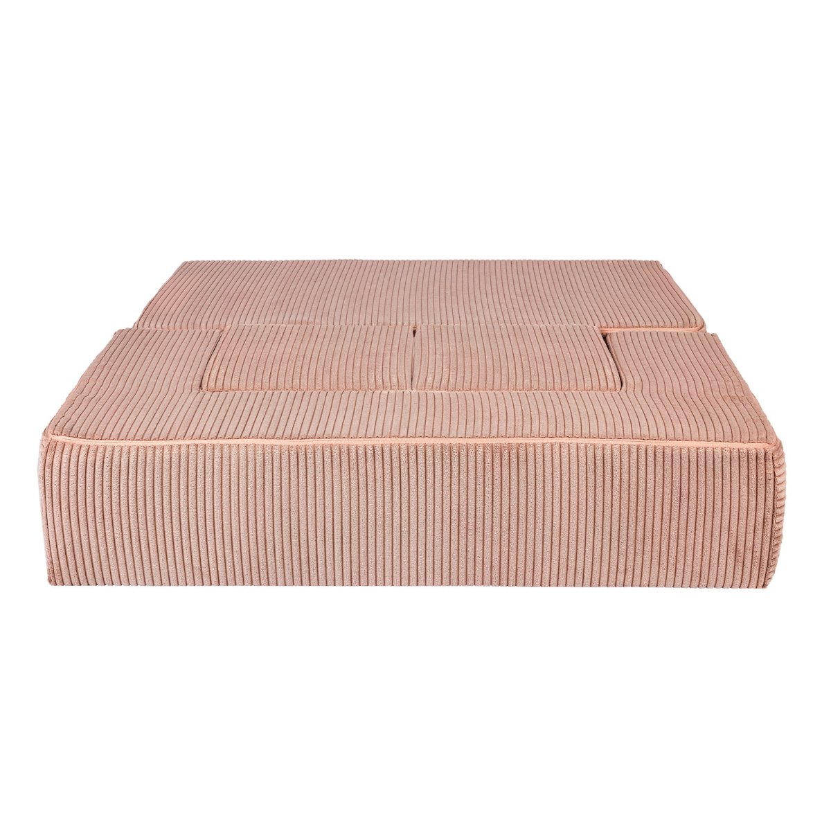 Fold-Out Kids Sofa with 2 Poufs - Velvet (Powder Pink) - Tiny Tugz™