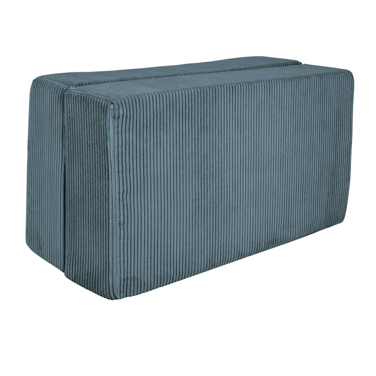 Fold-Out Kids Sofa with 2 Poufs - Velvet (Turquoise) - Tiny Tugz™