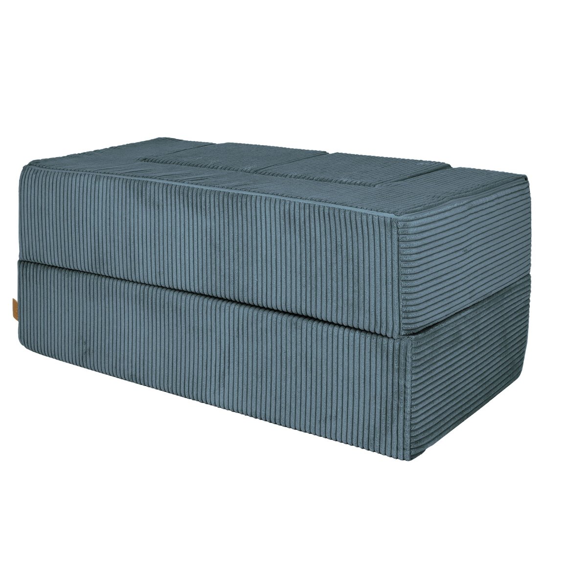 Fold-Out Kids Sofa with 2 Poufs - Velvet (Turquoise) - Tiny Tugz™