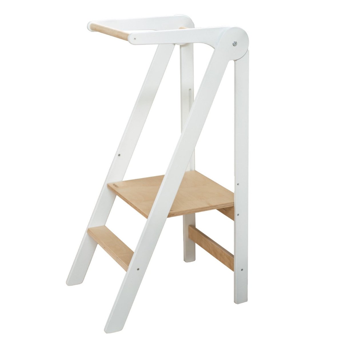 Foldable Wooden Kitchen Tower for Kids – Removable Safety Rail - Tiny Tugz™