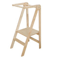 Foldable Wooden Kitchen Tower for Kids – Removable Safety Rail - Tiny Tugz™