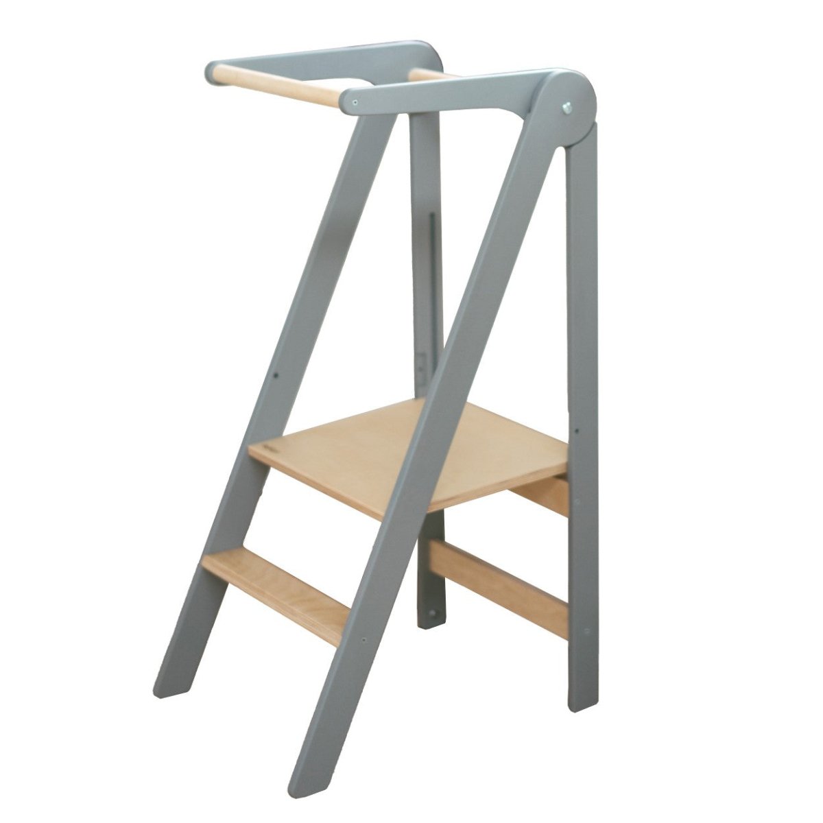 Foldable Wooden Kitchen Tower for Kids – Removable Safety Rail - Tiny Tugz™