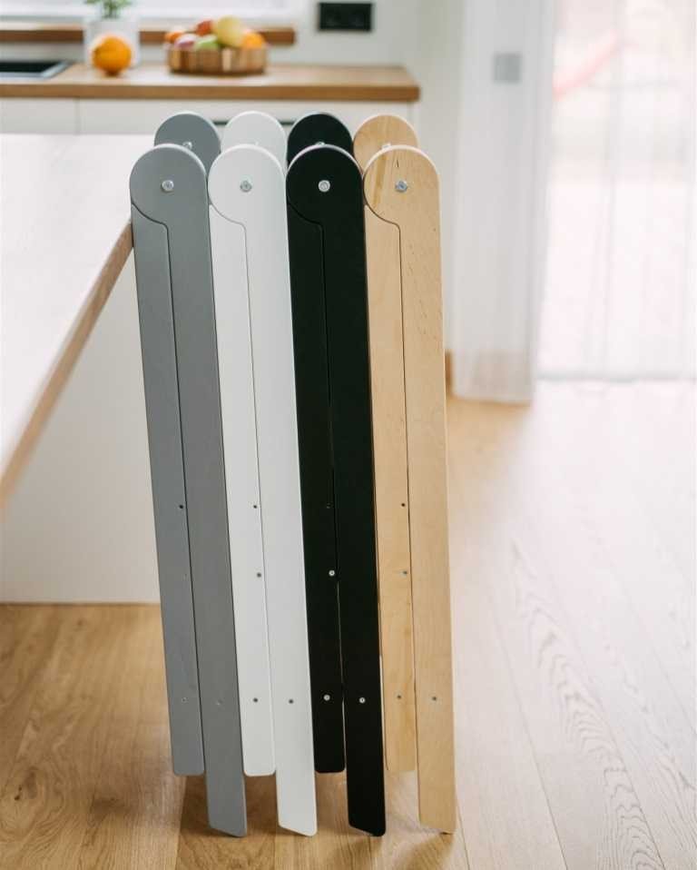 Foldable Wooden Kitchen Tower for Kids – Removable Safety Rail - Tiny Tugz™