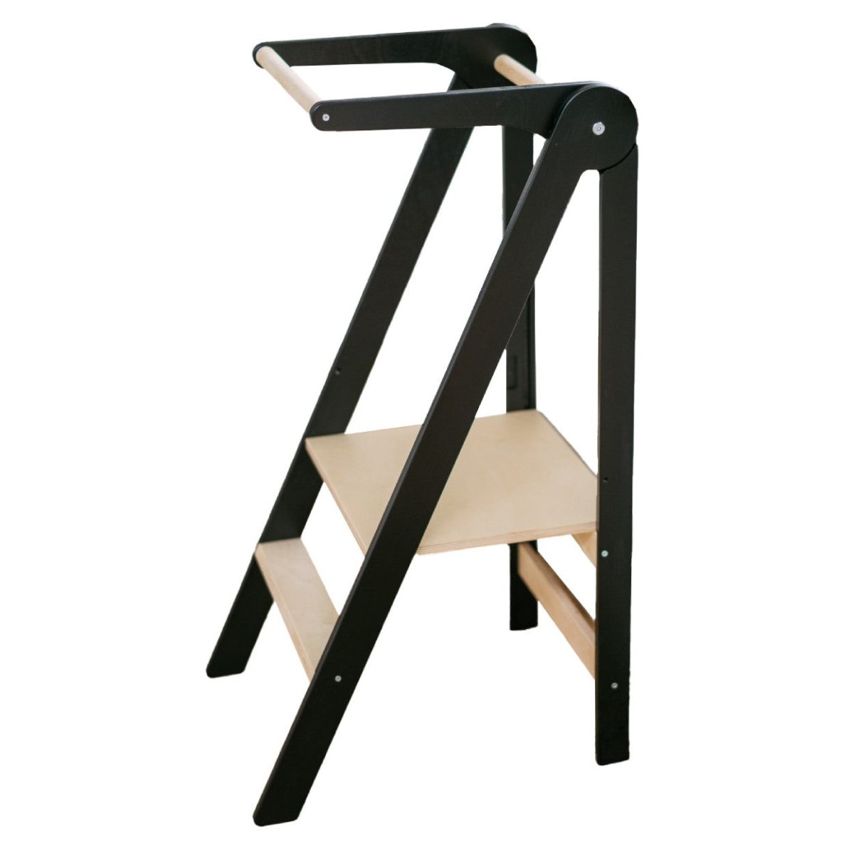 Foldable Wooden Kitchen Tower for Kids – Removable Safety Rail - Tiny Tugz™