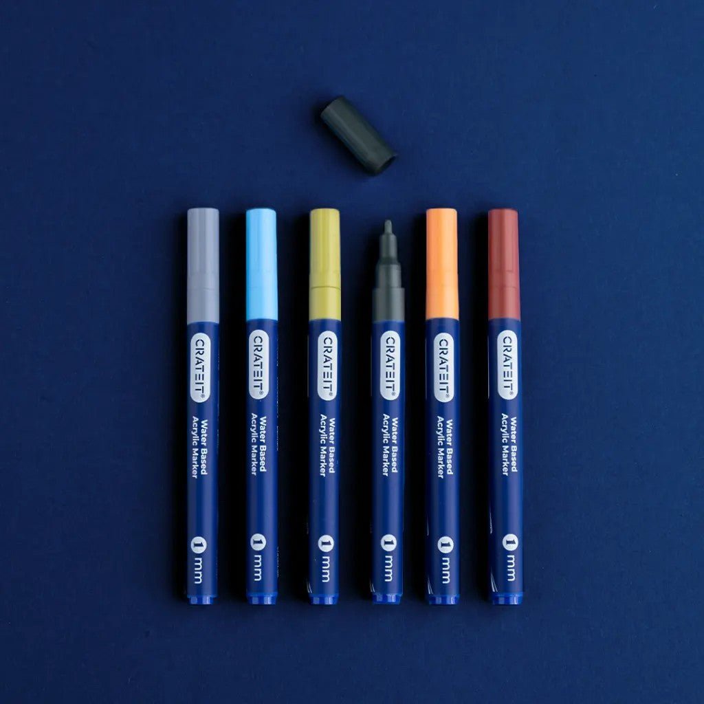 Forest Acrylic Markers for Wooden Toys - 1 mm Tip - 6 Pack - Tiny Tugz™