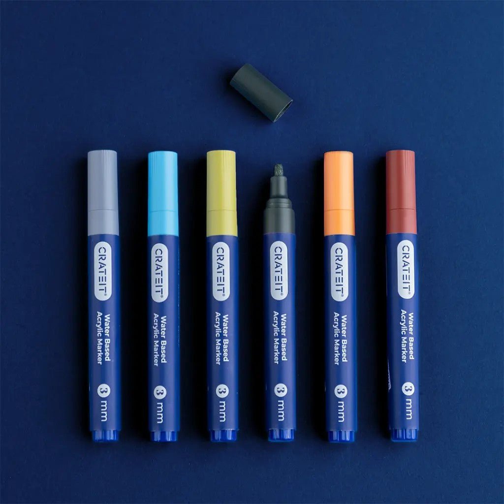 Forest Acrylic Markers for Wooden Toys - 3 mm Tip - 6 Pack - Tiny Tugz™