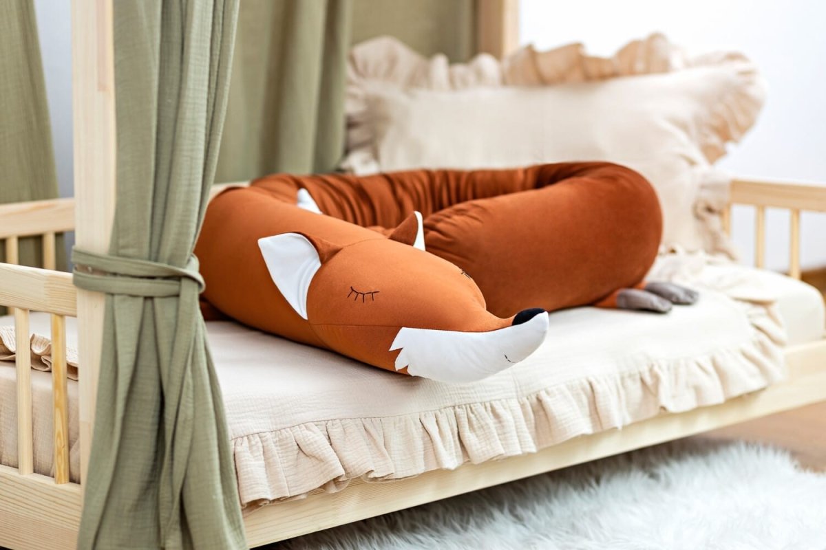 Fox Cuddle Pillow & Bed Wall Bumper - Velvet, 240 cm - Tiny Tugz™