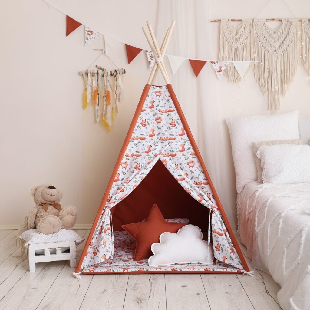 Foxes Teepee Tent – OEKO-TEX® certified cotton teepee tent, handmade in Poland