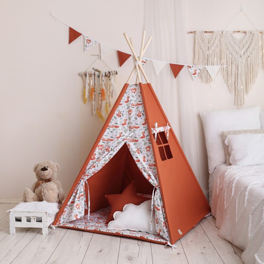 Foxes Teepee Tent – OEKO-TEX® certified cotton teepee tent, handmade in Poland