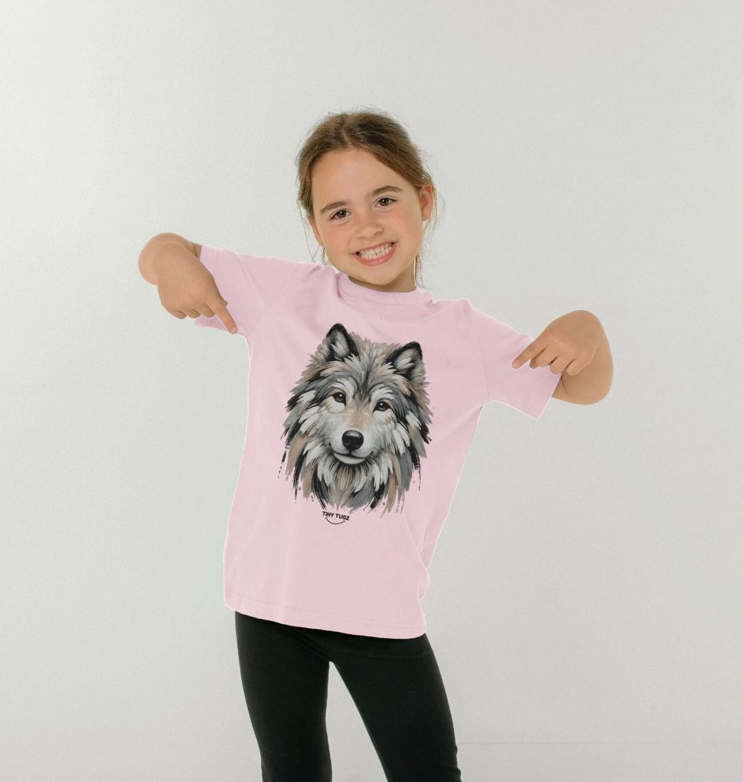 Organic Cotton Kids’ T-Shirt – Canvas Wolf Print
