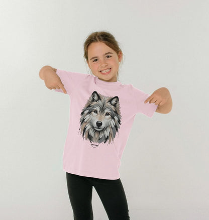 Organic Cotton Kids’ T-Shirt – Canvas Wolf Print
