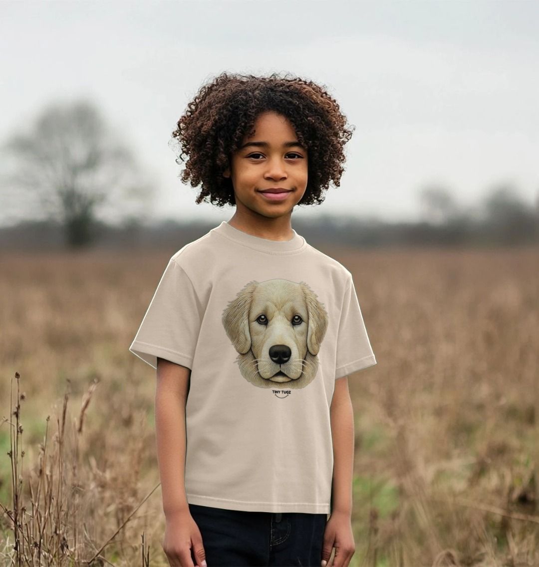 Organic Cotton Kids’ T-Shirt – Embroidery Dog Design