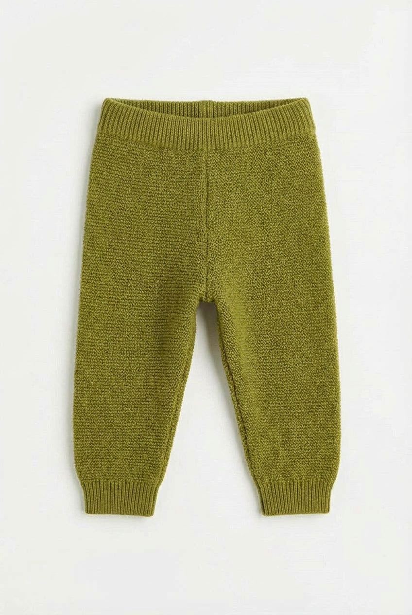 Knitted Merino Wool Baby Pants - Pickle