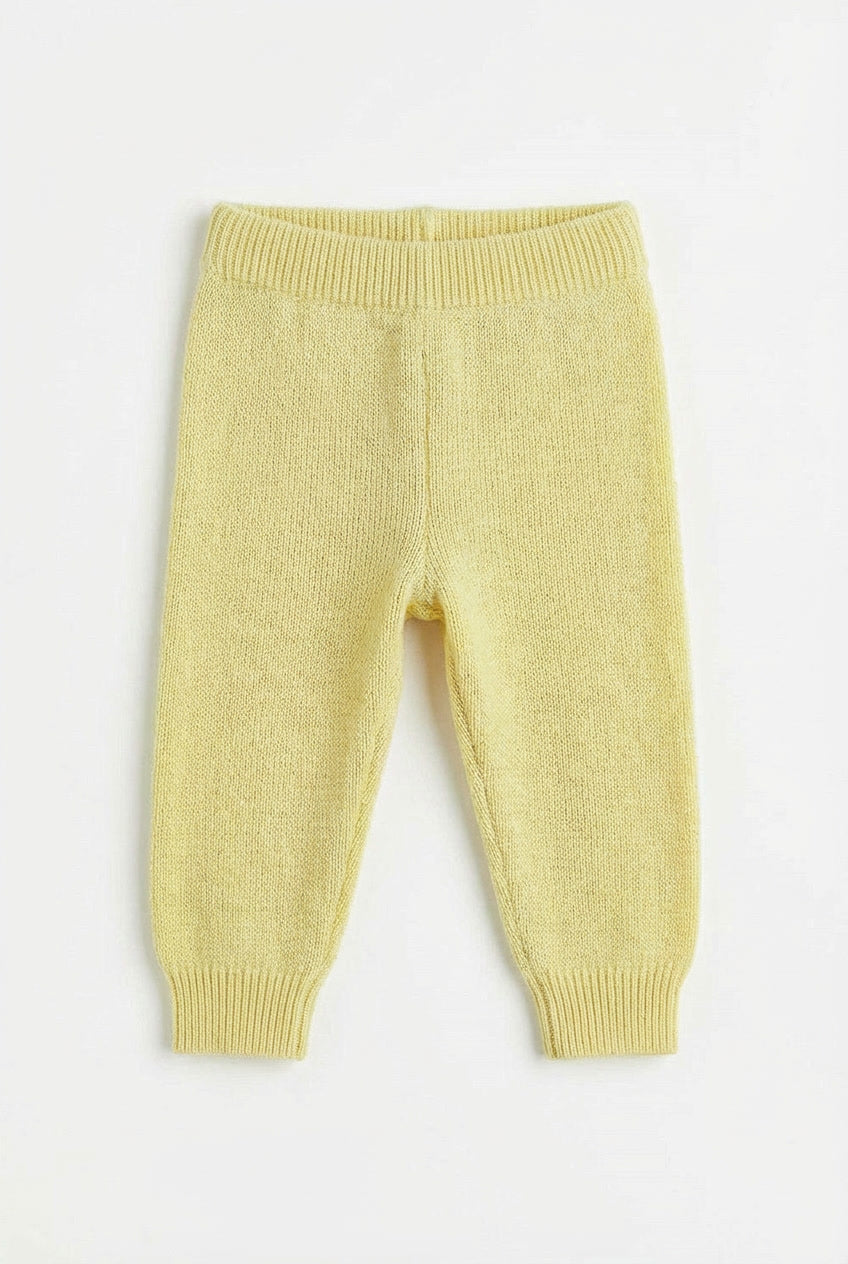 Knitted Merino Wool Baby Pants - Lemonade