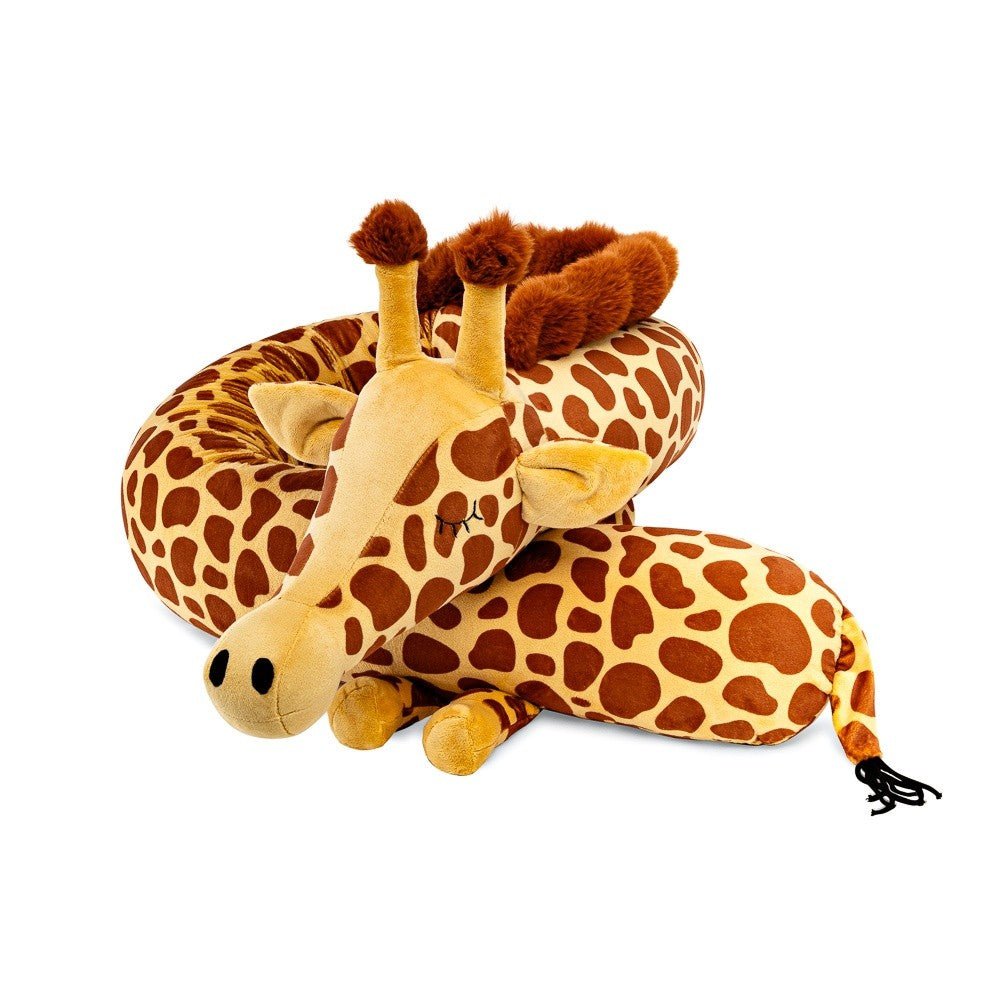 Gia Giraffe Cuddle Pillow & Bed Wall Bumper - Minky, 230 cm (Spotted Print) - Tiny Tugz™