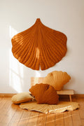 Ginkgo Leaf Play Mat (Caramel) – Velvet & Cotton, Handmade - Tiny Tugz™