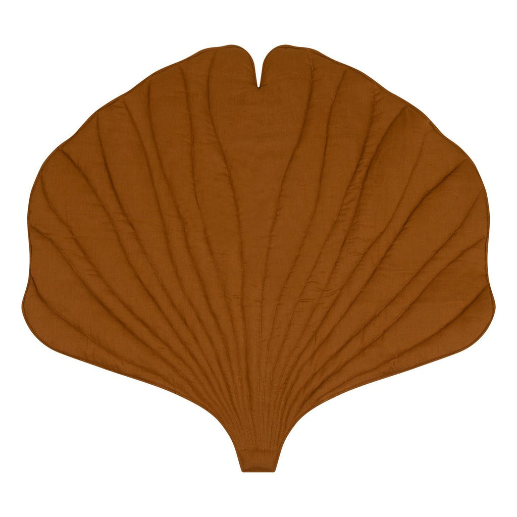 Ginkgo Leaf Play Mat (Caramel) – Velvet & Cotton, Handmade - Tiny Tugz™