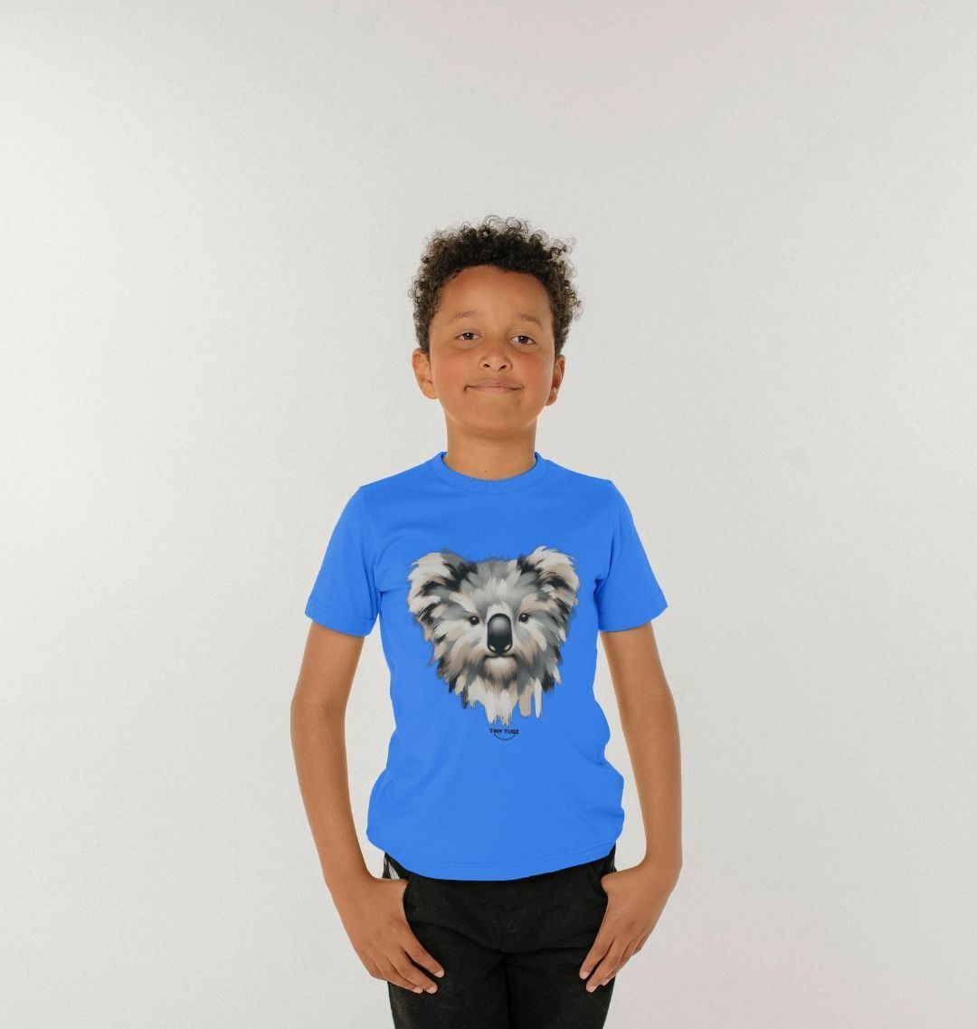 Kinder-T-Shirt aus Bio-Baumwolle – Canvas-Koala-Print