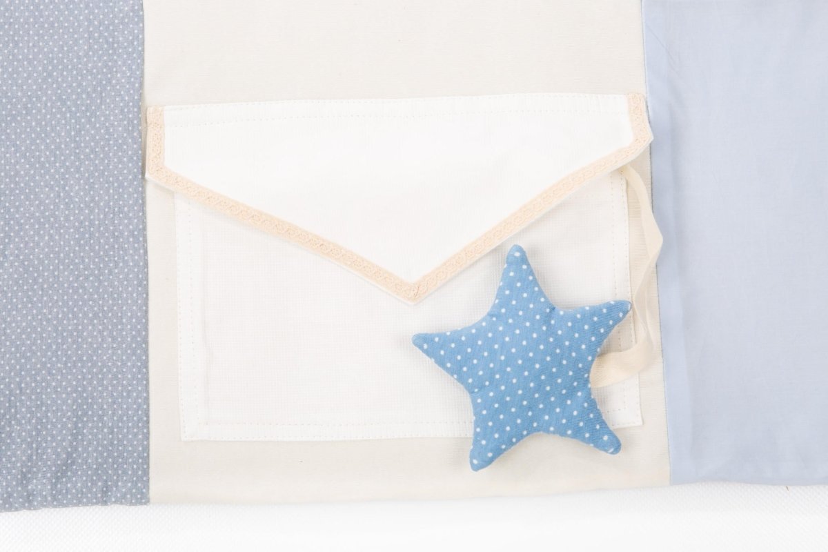GOTS Organic Activity Mat & Arches 100×100 cm for Babies (0–18m) - Blue - Tiny Tugz™