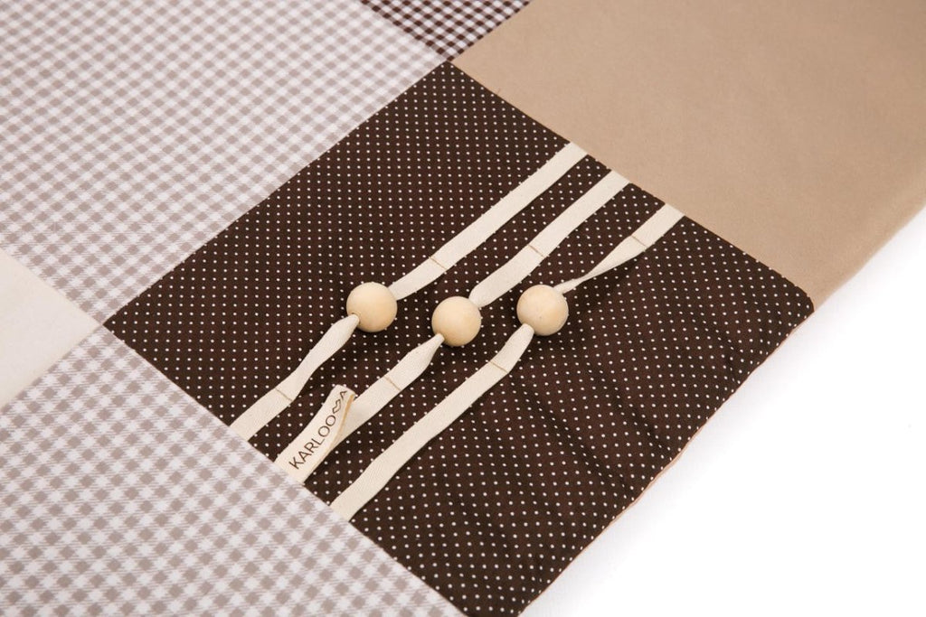 GOTS Organic Activity Mat & Arches 100×100 cm for Babies (0–18m) - Brown - Tiny Tugz™