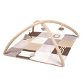 GOTS Organic Activity Mat & Arches 100×100 cm for Babies (0–18m) - Brown - Tiny Tugz™