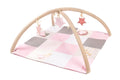 GOTS Organic Activity Mat & Arches 100×100 cm for Babies (0–18m) - Pink - Tiny Tugz™