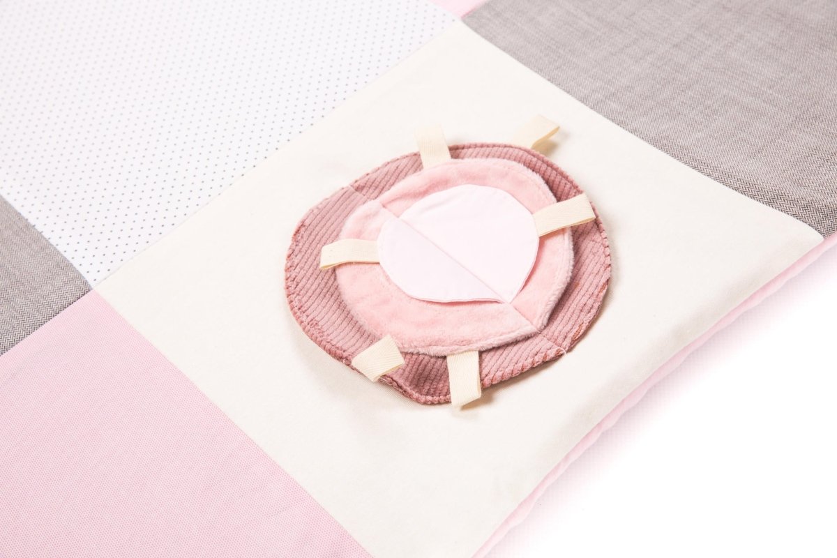GOTS Organic Activity Mat & Arches 100×100 cm for Babies (0–18m) - Pink - Tiny Tugz™
