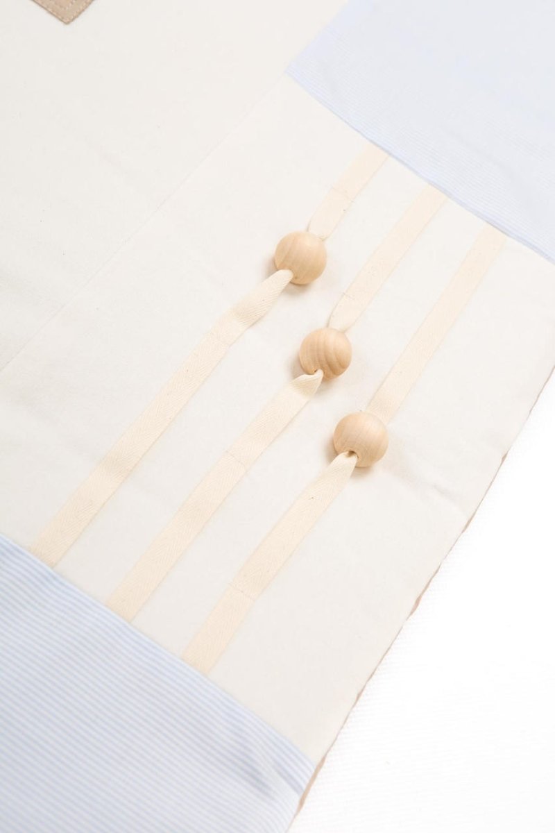 GOTS Organic Activity Mat & Arches 120×120 cm for Babies (0–18m) - Blue - Tiny Tugz™