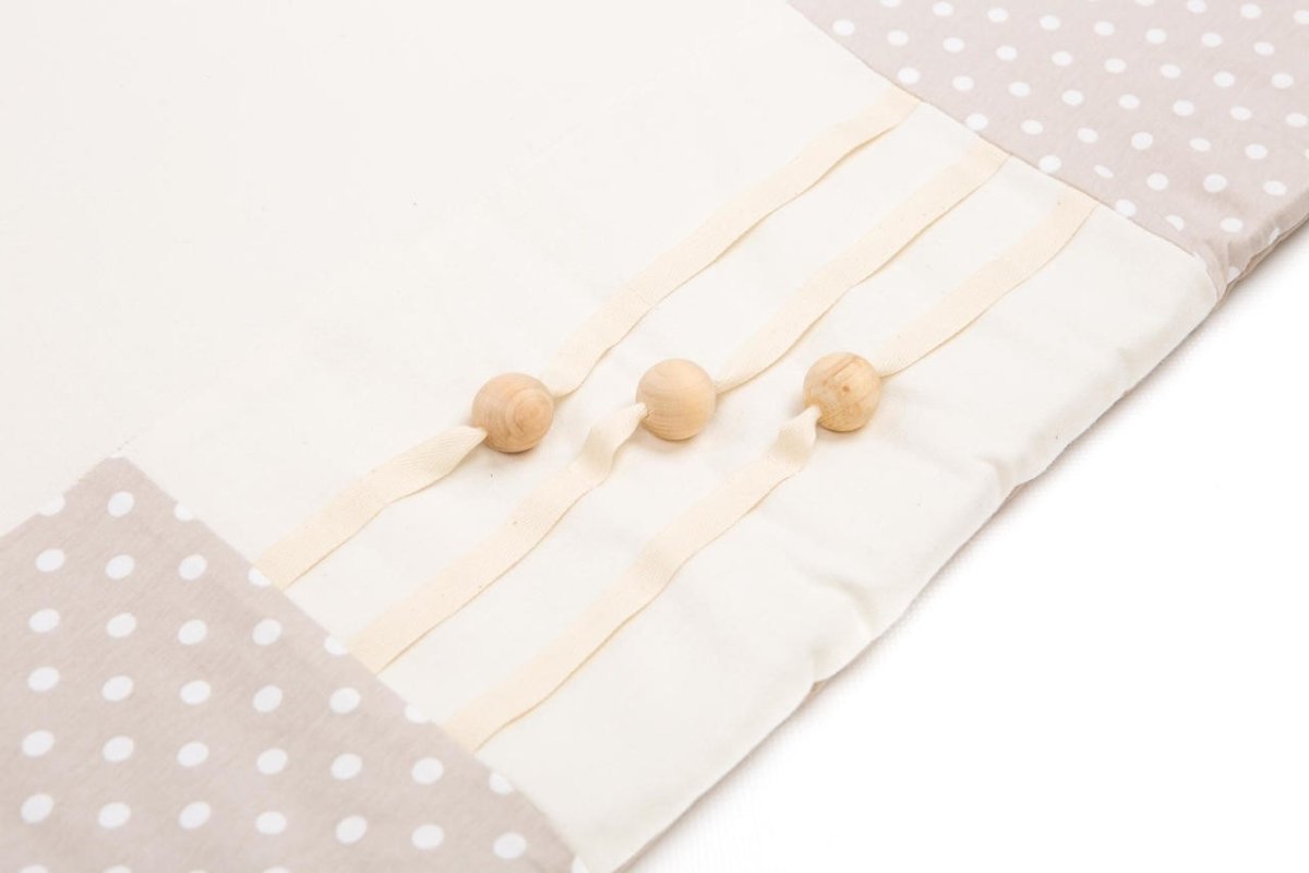 GOTS Organic Activity Mat & Arches 120×120 cm for Babies (0–18m) - Brown - Tiny Tugz™
