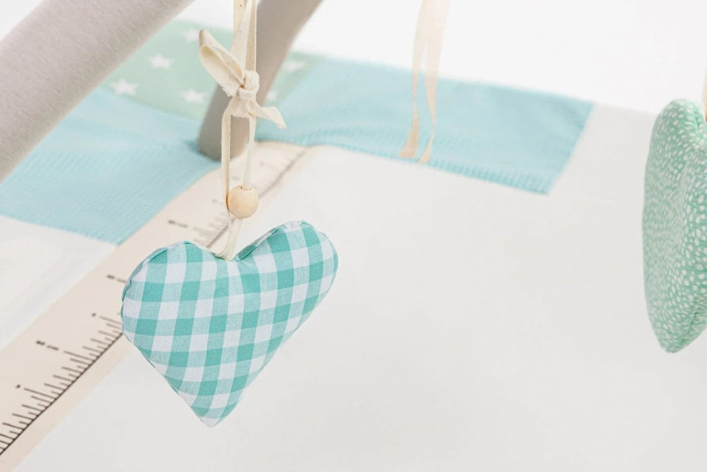 GOTS Organic Activity Mat & Arches 120×120 cm for Babies (0–18m) - Mint Green - Tiny Tugz™