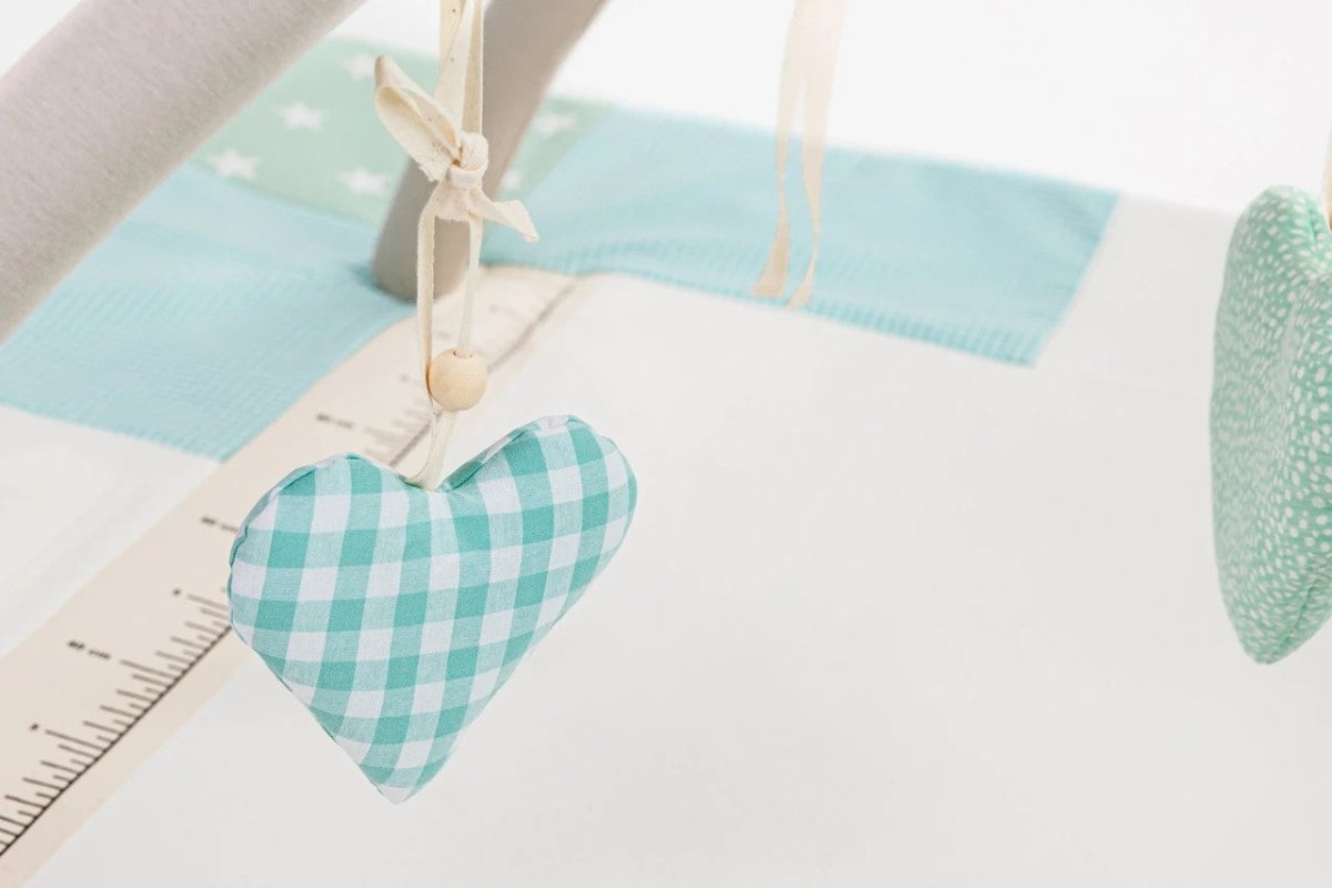 GOTS Organic Activity Mat & Arches 120×120 cm for Babies (0–18m) - Mint Green - Tiny Tugz™