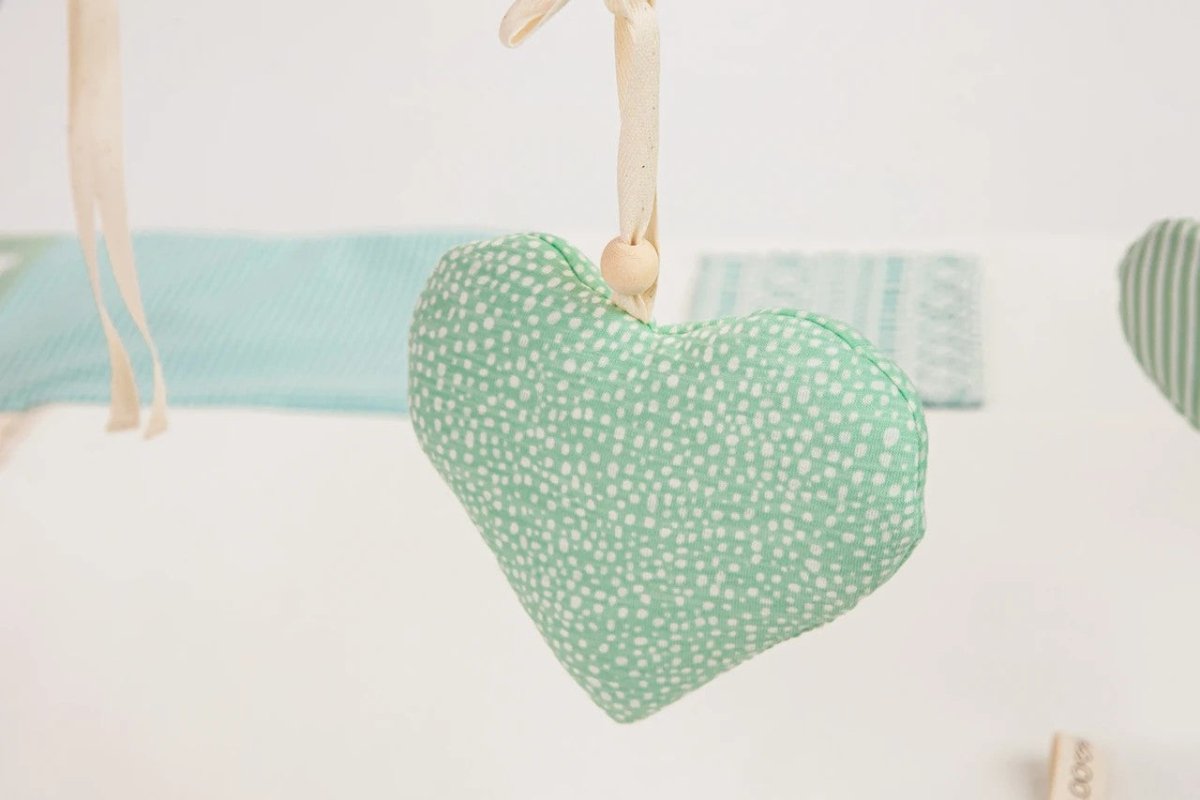 GOTS Organic Activity Mat & Arches 120×120 cm for Babies (0–18m) - Mint Green - Tiny Tugz™