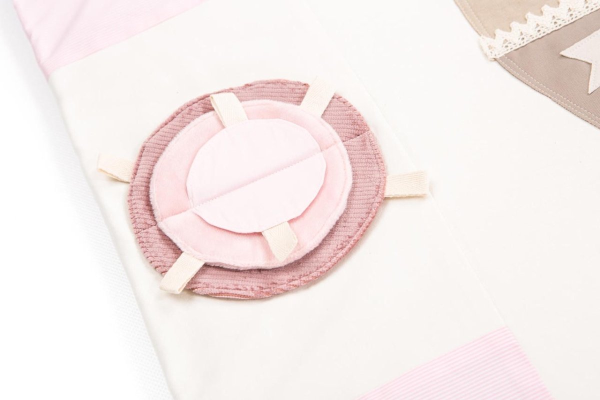 GOTS Organic Activity Mat & Arches 120×120 cm for Babies (0–18m) - Pink - Tiny Tugz™