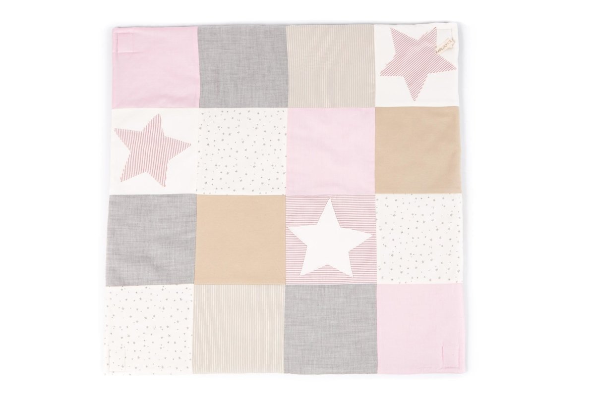 GOTS Organic Activity Mat & Arches 80×80 cm for Babies (0–18m) - Pink - Tiny Tugz™