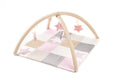 GOTS Organic Activity Mat & Arches 80×80 cm for Babies (0–18m) - Pink - Tiny Tugz™