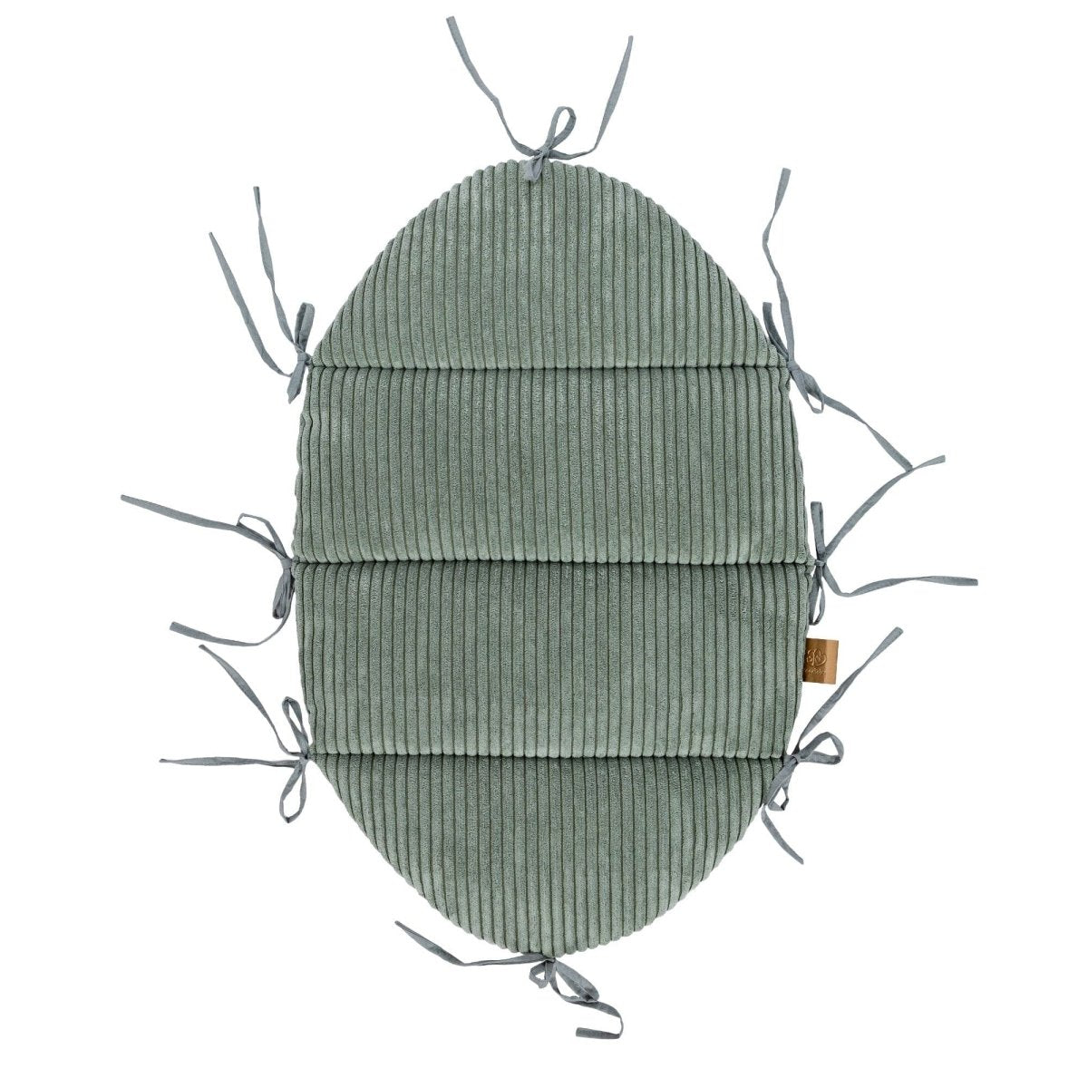 Green Baby Nest with Braided Bumper & Play Mat, Ribbed Corduroy & Cotton Lining - Tiny Tugz™