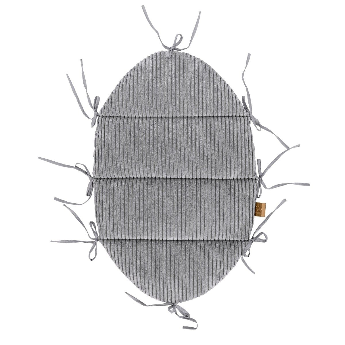 Grey Baby Nest with Braided Bumper & Play Mat, Ribbed Corduroy & Cotton Lining - Tiny Tugz™