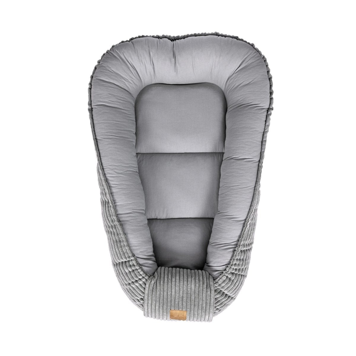 Grey Baby Sleep Cocoon Nest, Ribbed Corduroy & Cotton Lining (0-6m) - Tiny Tugz™
