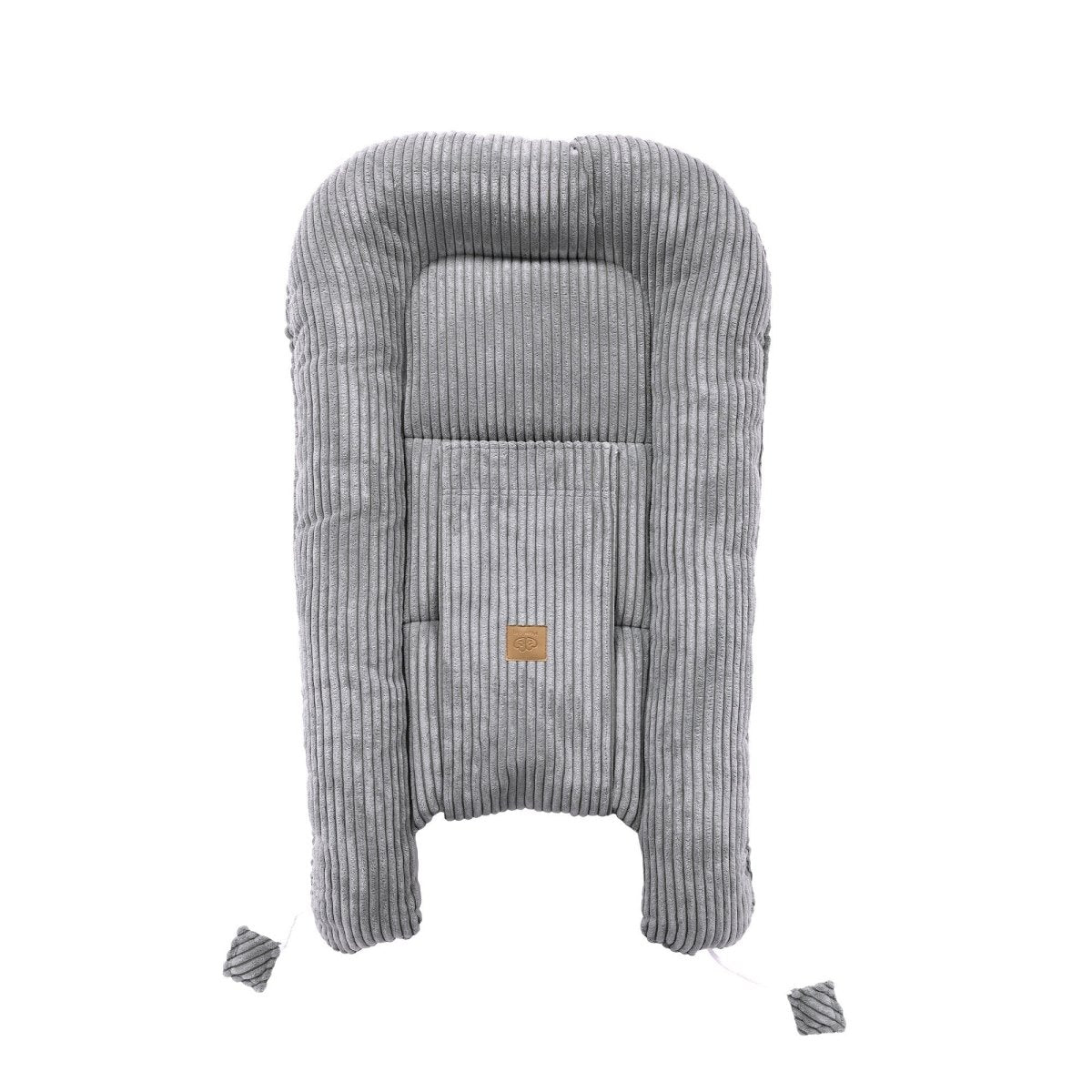 Grey Baby Sleep Cocoon Nest, Ribbed Corduroy & Cotton Lining (0-6m) - Tiny Tugz™