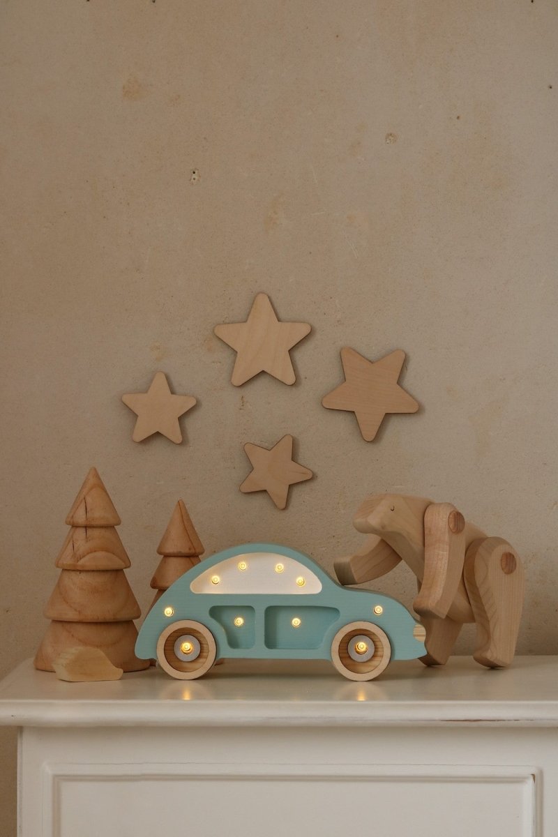 Handmade Mini Wooden Night Light (Beetle Car) - Tiny Tugz™