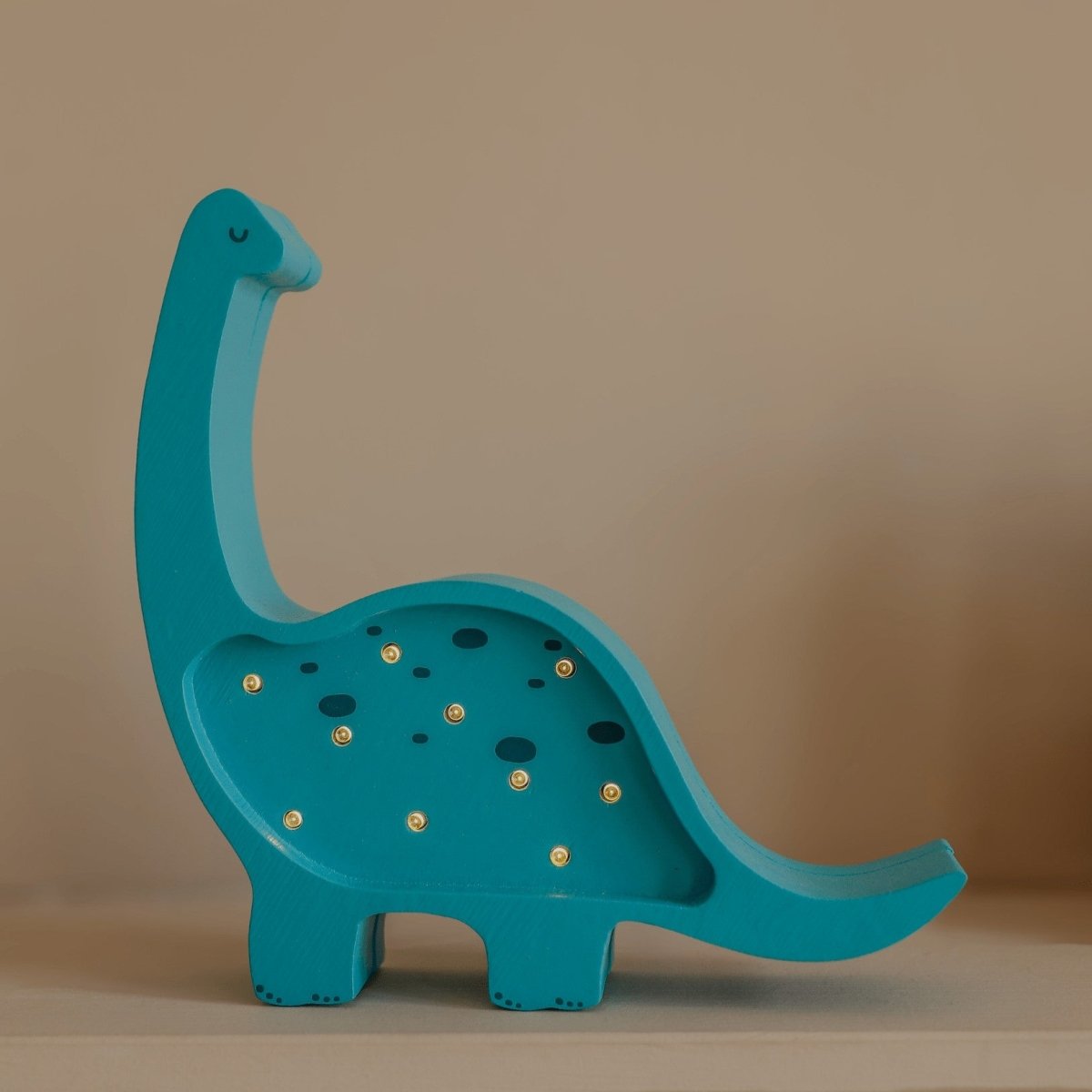 Handmade Mini Wooden Night Light (Dino Diplodocus). - Tiny Tugz™