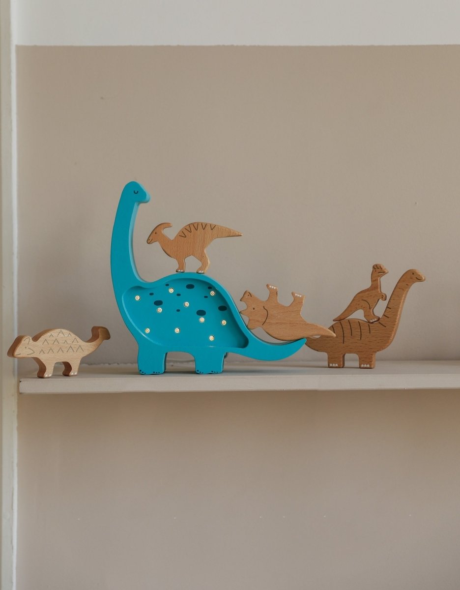 Handmade Mini Wooden Night Light (Dino Diplodocus). - Tiny Tugz™