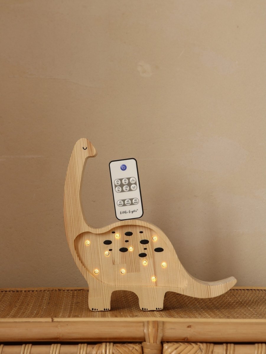 Handmade Mini Wooden Night Light (Dino Diplodocus). - Tiny Tugz™