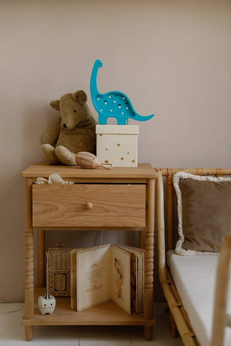 Handmade Mini Wooden Night Light (Dino Diplodocus). - Tiny Tugz™