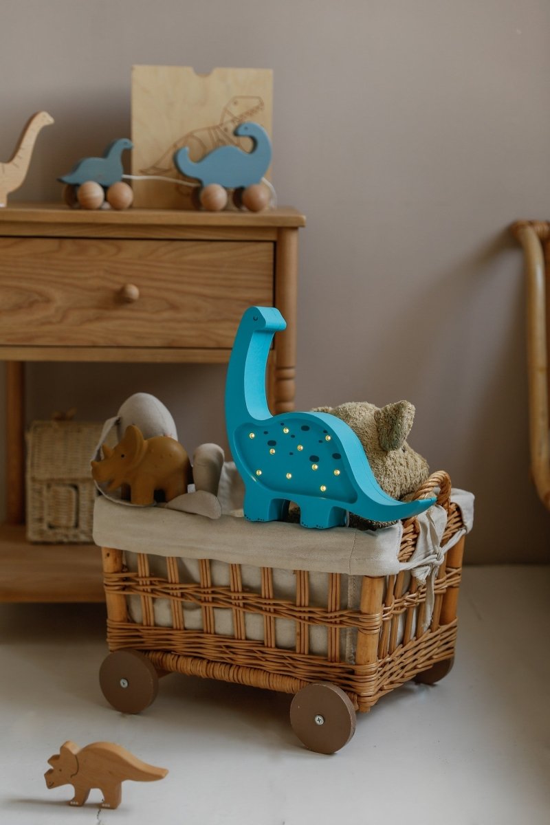 Handmade Mini Wooden Night Light (Dino Diplodocus). - Tiny Tugz™