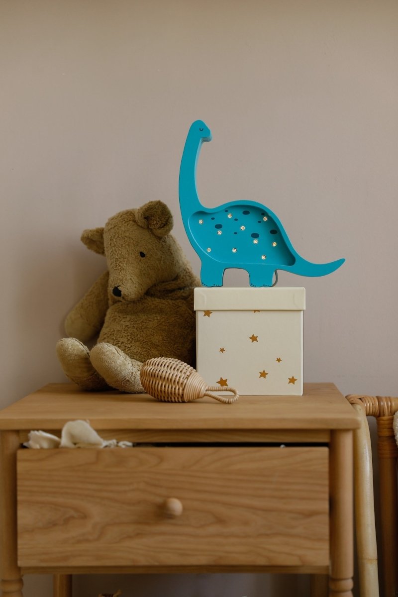 Handmade Mini Wooden Night Light (Dino Diplodocus). - Tiny Tugz™
