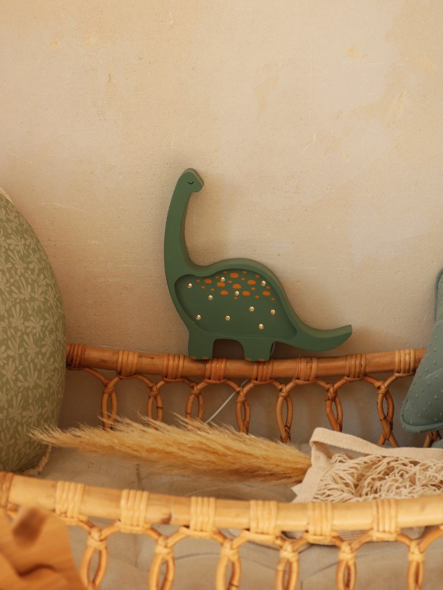 Handmade Mini Wooden Night Light (Dino Diplodocus). - Tiny Tugz™