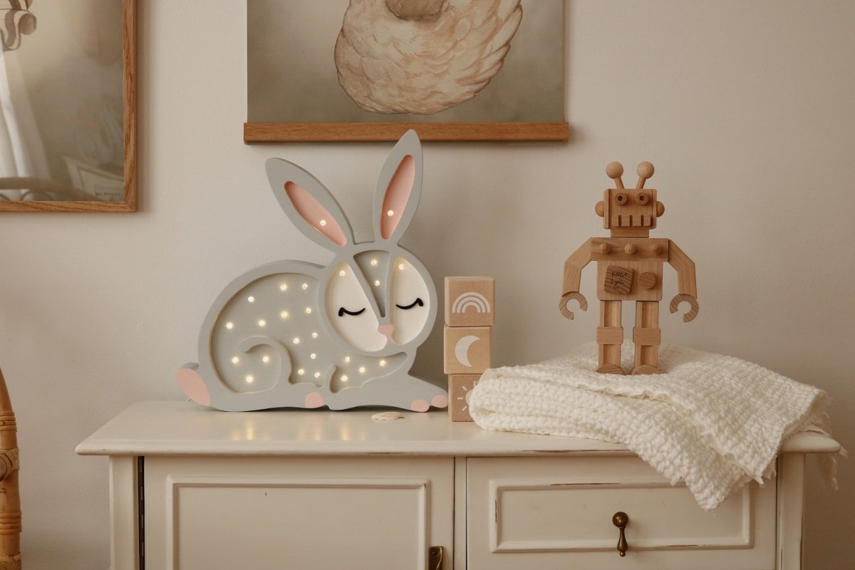 Handmade Wooden Night Light (Bunny) - Tiny Tugz™