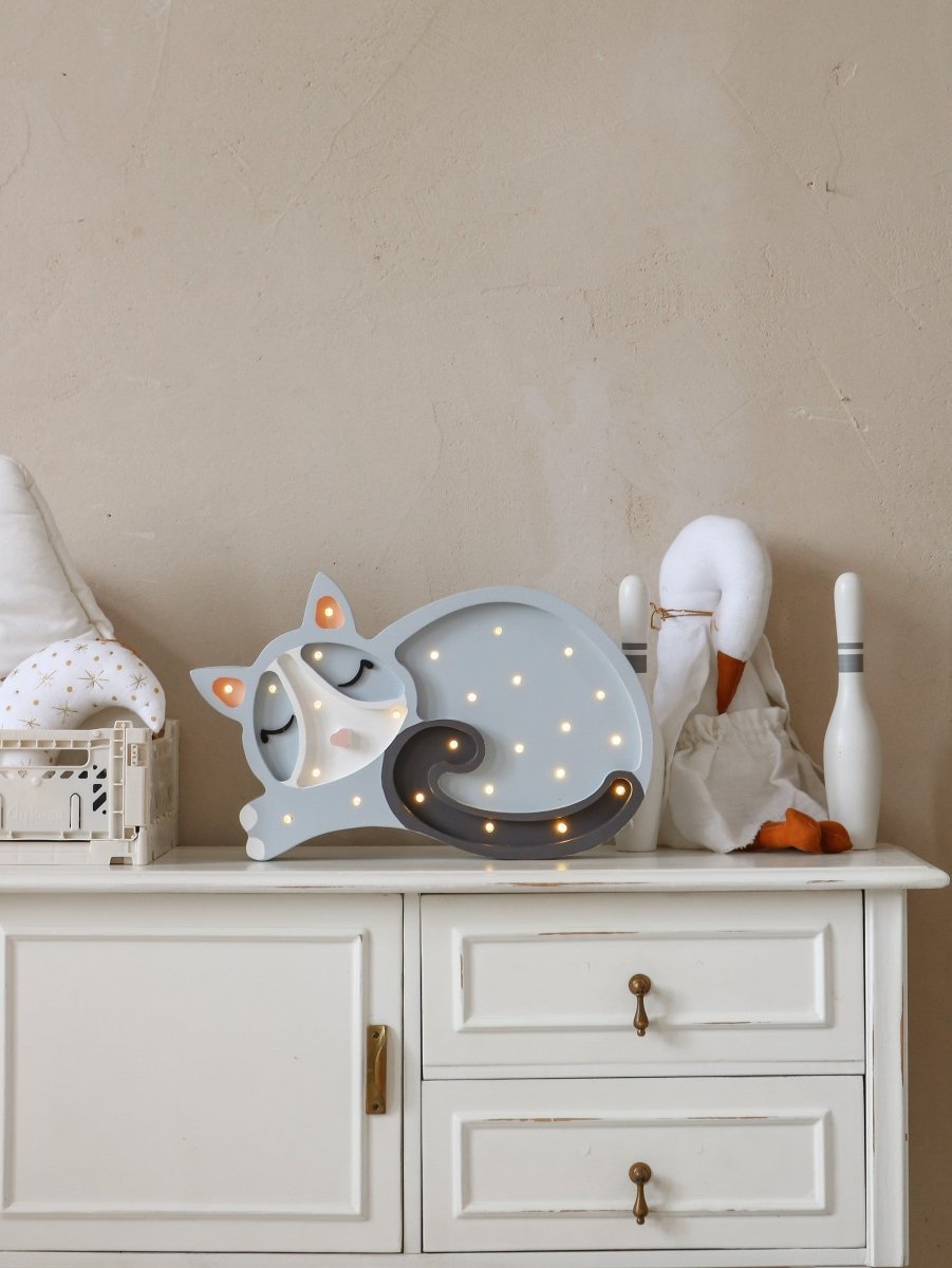 Handmade Wooden Night Light (Cat) - Tiny Tugz™