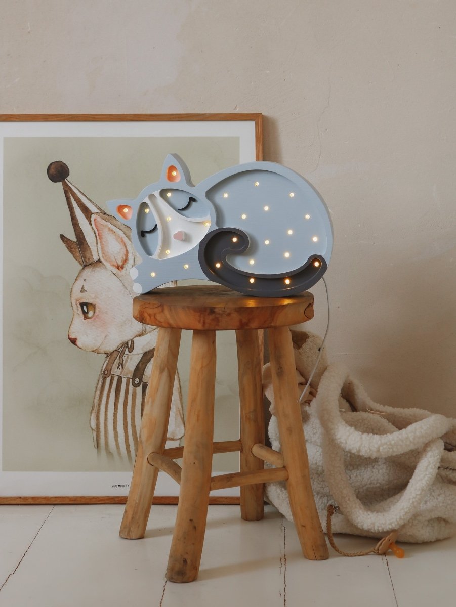 Handmade Wooden Night Light (Cat) - Tiny Tugz™
